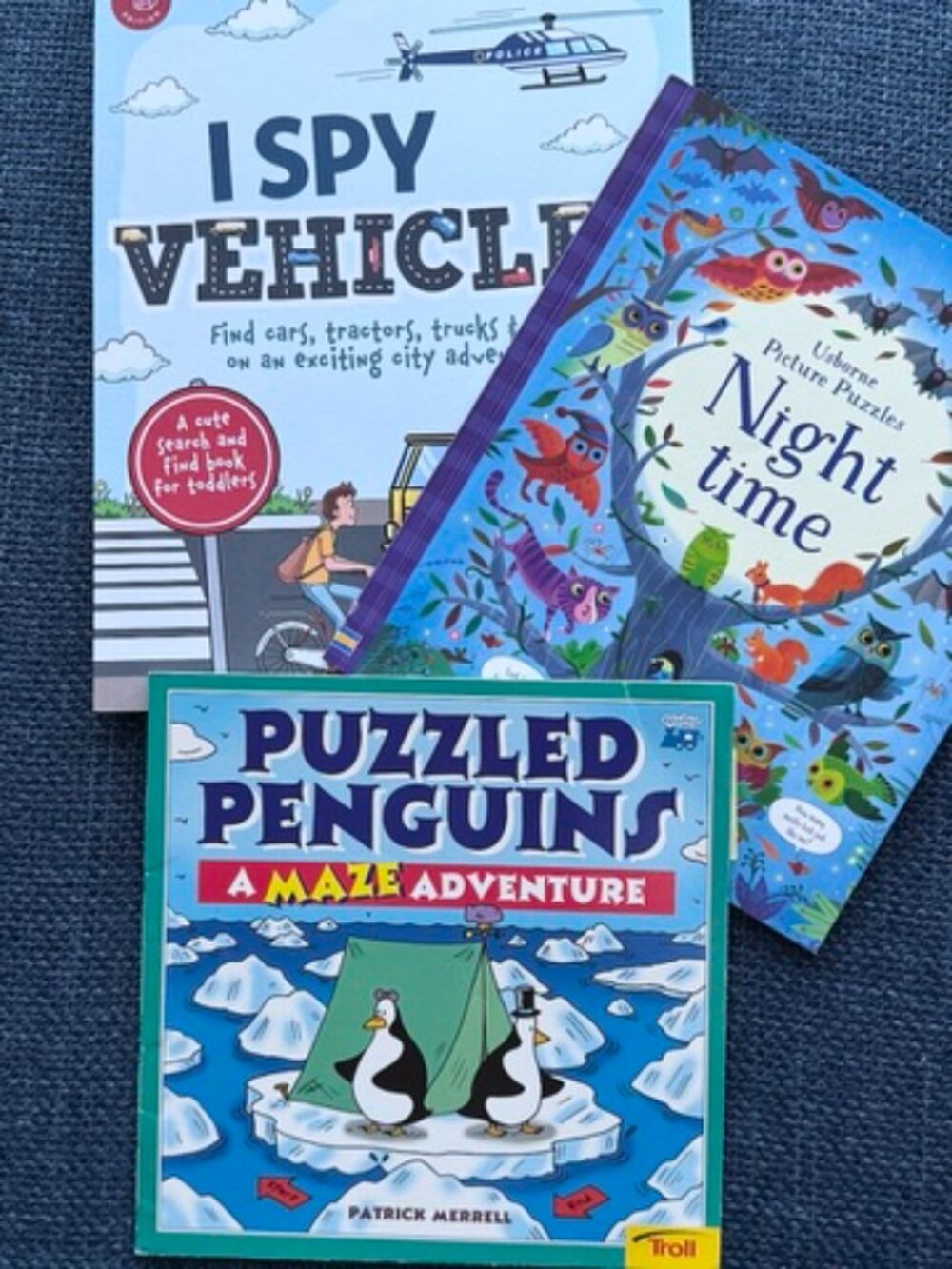 Toddler Picture Puzzle Book Lot (3) I Spy / Search-and-Find / Mazes